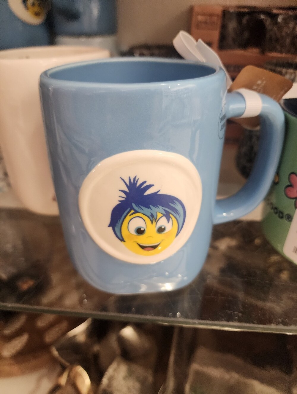 Rae Dunn Disney Pixar Inside Out Blue 'Joy' Character Ceramic Mug